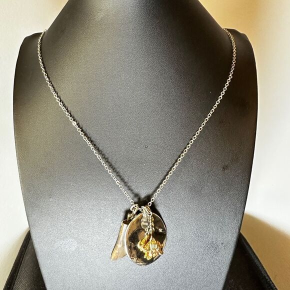 STILL WITH TAG! J.Jill 30" silver toned necklace with charms as pendants! - Picture 5 of 14